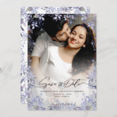 Elegante Lavender Floral Save the Date Card (Vorne/Hinten)