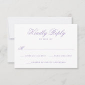Elegante Lavender Floral Wappen Monogram Wedding RSVP Karte (Vorderseite)