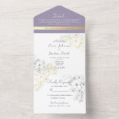 Elegante Lavender Floral Wedding All In One Einladung (Innen Boden)