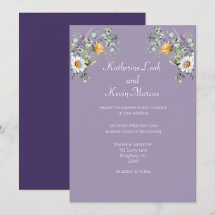 Elegante Lavender Floral Wedding Einladung