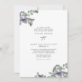 Elegante Lavender Floral Wedding Einladung (Vorderseite)