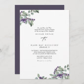 Elegante Lavender Floral Wedding Einladung (Vorne/Hinten)