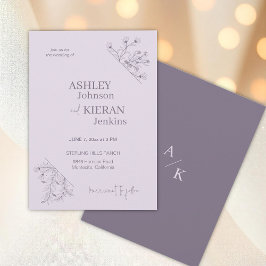 Elegante Lavender Floral Wedding Einladung