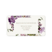 Elegante Lavender Floral Wedding Rücksendeadresse Adressaufkleber (Vorne)