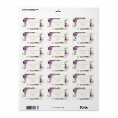Elegante Lavender Floral Wedding Rücksendeadresse Adressaufkleber (Vorne)