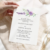 Elegante Lavender Greenery Violet Wedding Einladung