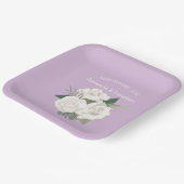 Elegante Lavender Haze und White Roses Wedding Pappteller (Gewinkelt)