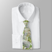 Elegante Lavender Hydrangea Blumenmuster Hochzeit Krawatte (Gebunden)