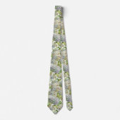 Elegante Lavender Hydrangea Blumenmuster Hochzeit Krawatte (Vorderseite)