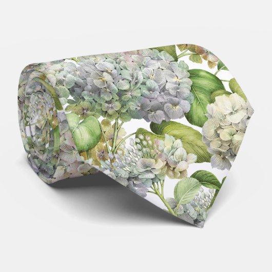 Elegante Lavender Hydrangea Blumenmuster Hochzeit Krawatte (Gerollt)