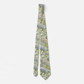 Elegante Lavender Hydrangea Blumenmuster Hochzeit Krawatte (Rückseite)