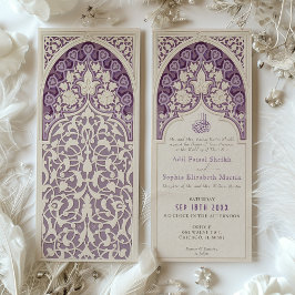 Elegante Lavender Islamic Lace Wedding Einladung