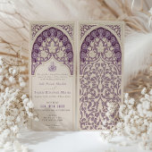 Elegante Lavender Islamic Lace Wedding Einladung