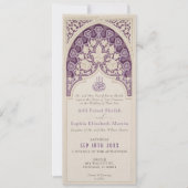 Elegante Lavender Islamic Lace Wedding Einladung (Vorderseite)