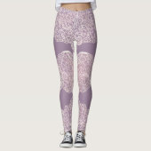 Elegante Lavender Lace Pattern Leggings Art (Vorderseite)