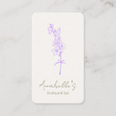 Elegante Lavender Larkspur Visitenkarte (Vorderseite)