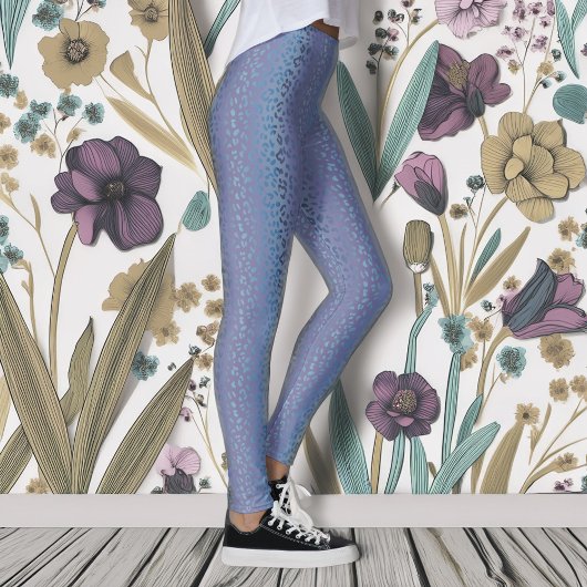 Elegante Lavender Leopard Print Leggings