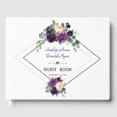 Elegante Lavender Lila Blumenseelenhochzeit Gästebuch (Vorderseite)