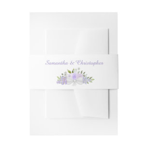 Elegante Lavender Lila Boho Chic Floral Wedding Einladungsbanderole