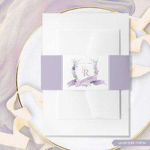 Elegante Lavender Lila Mit Monogramm Hochzeit Einladungsbanderole