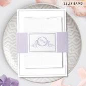 Elegante Lavender Lila Monogram Wedding Einladungsbanderole