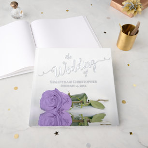 Elegante Lavender Lila Rose Große Hochzeitsreise Gästebuch