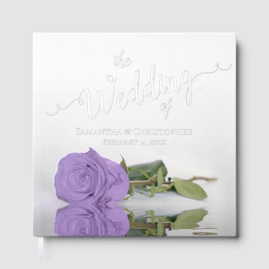 Elegante Lavender Lila Rose Große Hochzeitsreise Gästebuch (Vorderseite)