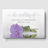 Elegante Lavender Lila Rose Kleine Hochzeitsreise Gästebuch (Vorderseite)