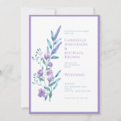 Elegante Lavender Lila Wasserfarbenkarte Einladung (Vorderseite)