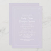 Elegante Lavender Lila White Wedding Einladung (Vorne/Hinten)