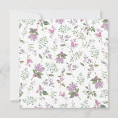 Elegante Lavender Lila Wildblumen Hochzeit Einladung (Rückseite)