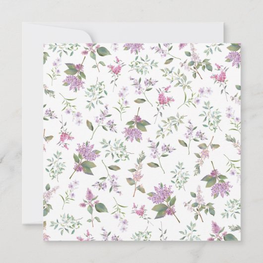 Elegante Lavender Lila Wildblumen Hochzeit Einladung (Rückseite)