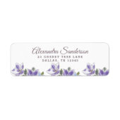 Elegante Lavender Lilac Floral Rücksendeadresse (Vorne)