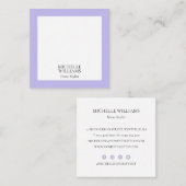 Elegante Lavender Modern Square Business Cards Quadratische Visitenkarte (Vorne/Hinten)