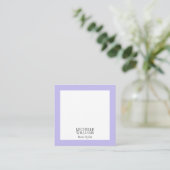 Elegante Lavender Modern Square Business Cards Quadratische Visitenkarte (Stehend Vorderseite)