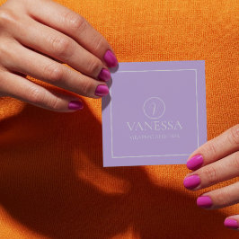Elegante Lavender Monogram Custom Quadratische Visitenkarte