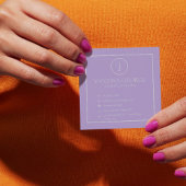 Elegante Lavender Monogram Custom Quadratische Visitenkarte