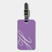 Elegante Lavender Monogram Gepäckmarke Gepäckanhänger (Vorderseite vertikal)