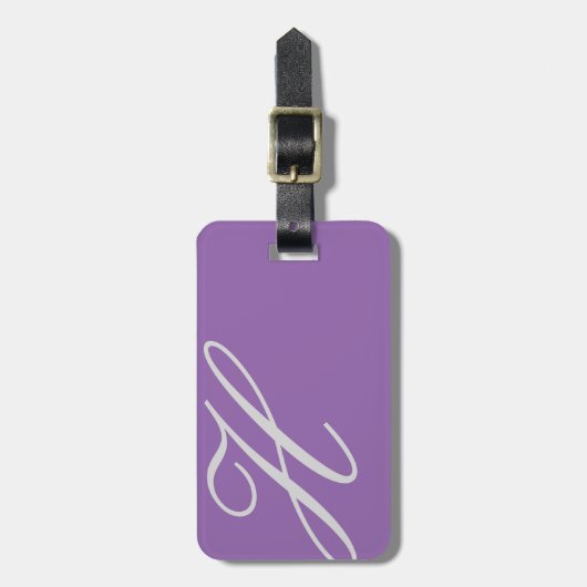 Elegante Lavender Monogram Gepäckmarke Gepäckanhänger (Vorderseite vertikal)