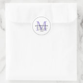 Elegante Lavender Monogram-Rücksendeadresse Runder Aufkleber (Tasche)