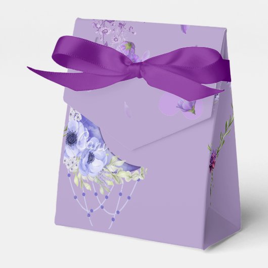 Elegante Lavender Moon Gastgeschenk Hochzeit Box Geschenkschachtel (Vorderseite)
