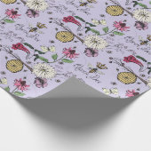 Elegante Lavender Mothers Day Queen Bee and Blume Geschenkpapier (Ecke)