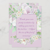 Elegante Lavender Pastel Floral Einladung (Vorne/Hinten)