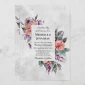 Elegante Lavender Peach Christliche Hochzeit Einladung (Vorne/Hinten)