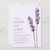 Elegante Lavender Pflanze Branch Blume Hochzeit Einladung (Vorderseite)