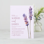Elegante Lavender Pflanze Branch Blume Hochzeit Einladung (Stehend Vorderseite)