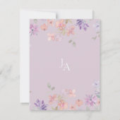 Elegante Lavender Pink Whimsical Wildblume Hochzei Dankeskarte (Rückseite)