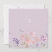 Elegante Lavender Pink Whimsical Wildblume Hochzei Save The Date (Rückseite)