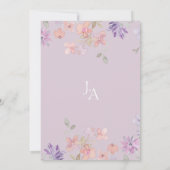 Elegante Lavender & Pink Wildblumen Hochzeit Einladung (Rückseite)
