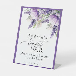 Elegante Lavender Purple Flowers | Bouquet Bar Sockelschild
